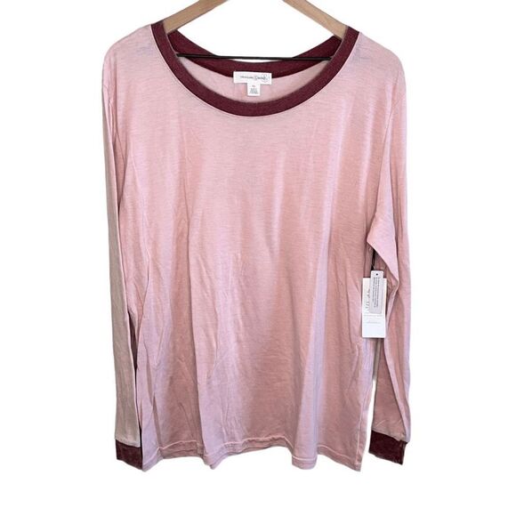 Treasure & Bond Tops - Treasure &‎ Bond Nordstrom Womens  Pink Long Sleeve Ringer Tee Top Size XL NWT